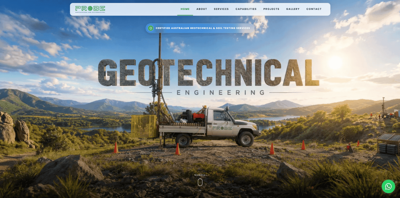 Probe Geotechnical Services, Engineering Services Web Presence